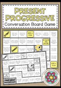 PRESENT PROGRESSIVE – Conversation Board Game