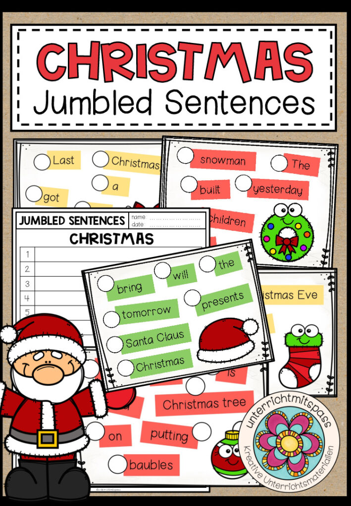 CHRISTMAS – Jumbled Sentences (Task Cards / Aufgabenkarten)