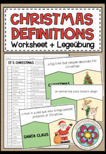 CHRISTMAS Definitions – Legeübung + Worksheet (3-fach differenziert)
