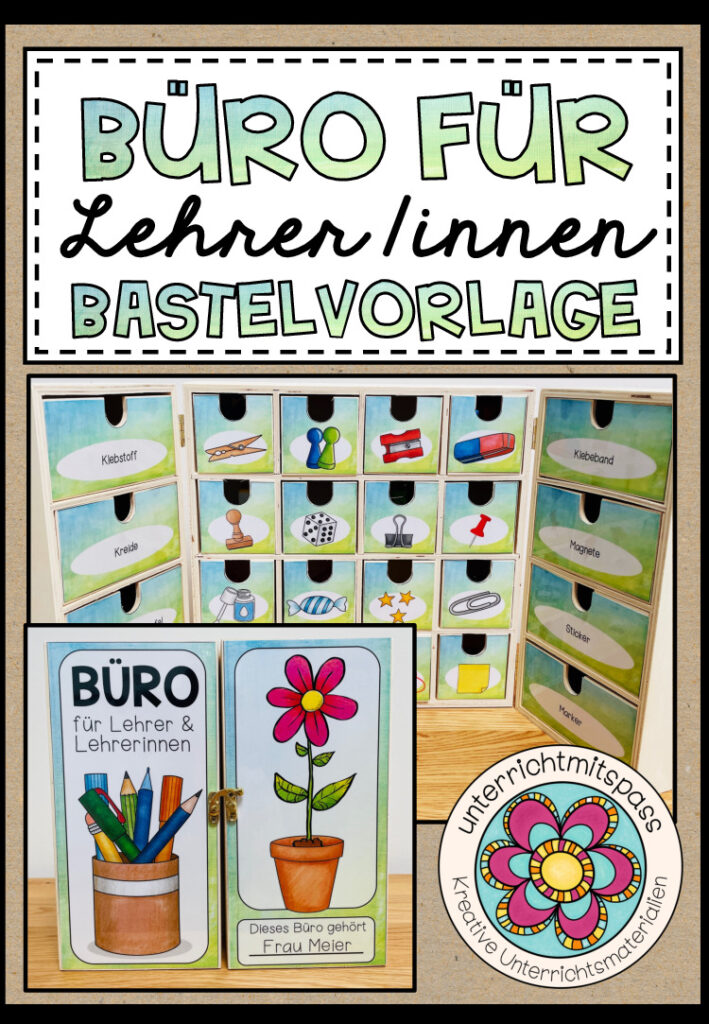 BÜRO FÜR LEHRER / INNEN (Aufbewahrungskommode für den Schreibtisch) Bastelanleitung