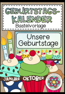 Geburtstagskalender (+ Vorlage zum selbst Bearbeiten) Version 2021