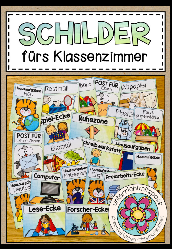 SCHILDER FÜRS KLASSENZIMMER – Classroom Management (wachsendes Paket)