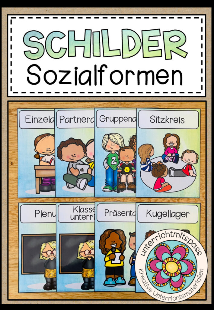 Sozialformen – Schilder (Classroom Management) Version 2021
