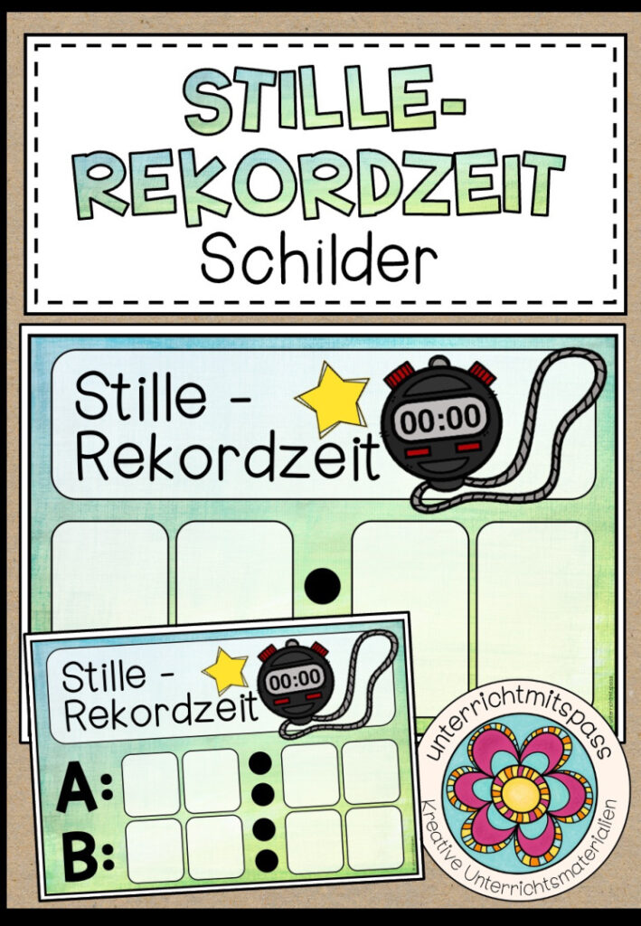 Stille Rekordzeit – Schilder (Classroom Management) Version 2021