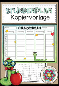 Stundenplan – Kopiervorlage (Version 2021)