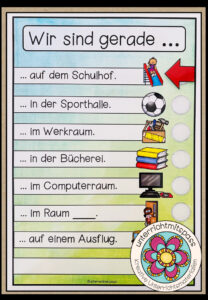 Wir sind gerade … – Schild (Classroom Management) Version 2021