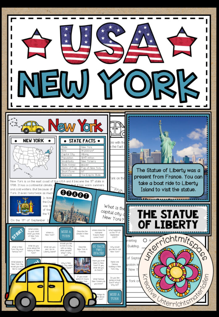 USA – New York (Fact Sheets, Worksheets and Games)