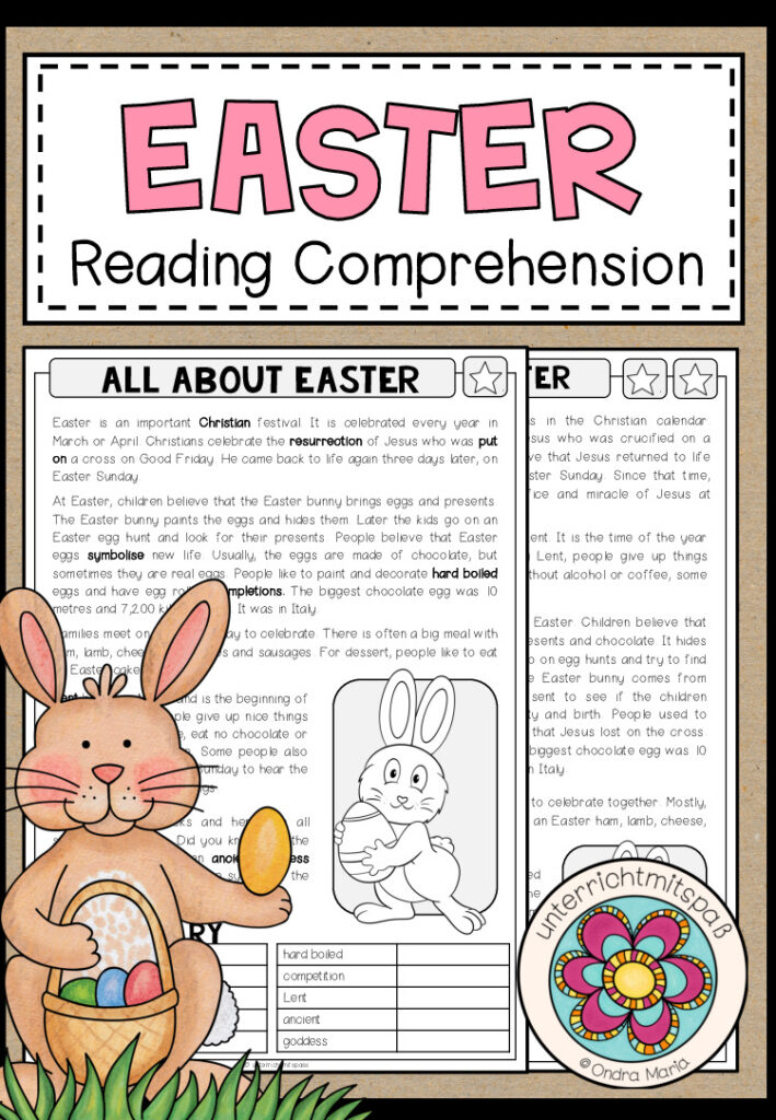 All about Easter – Reading Comprehension (2-fach differenziert + Conversation Strips)