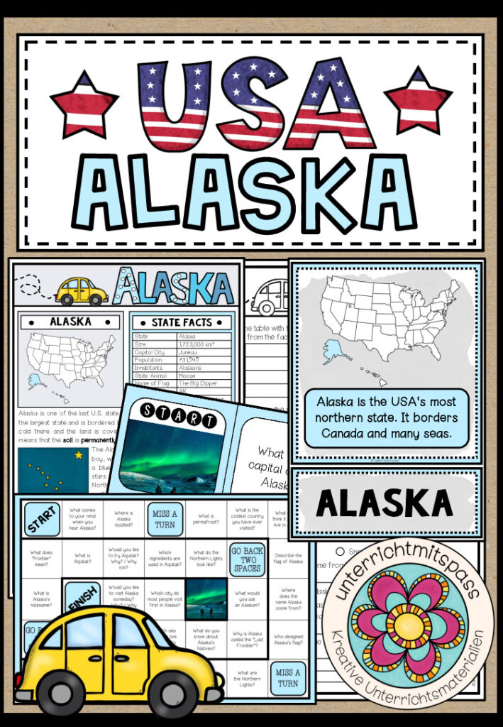 USA – Alaska (Fact Sheets, Worksheets and Games)