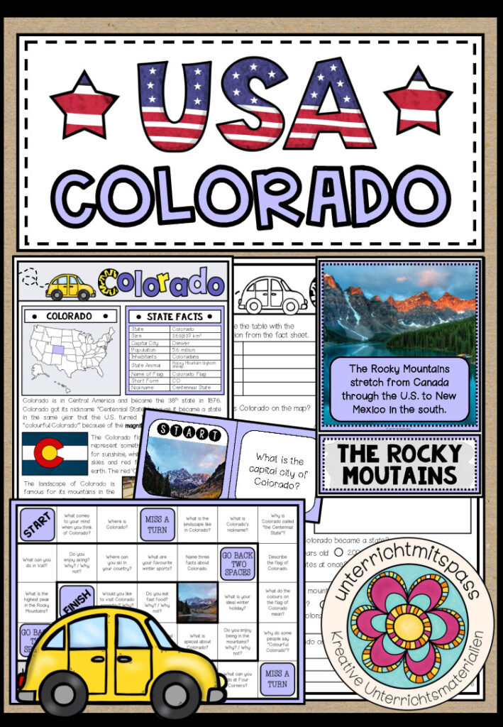 USA – Colorado (Fact Sheets, Worksheets and Games)
