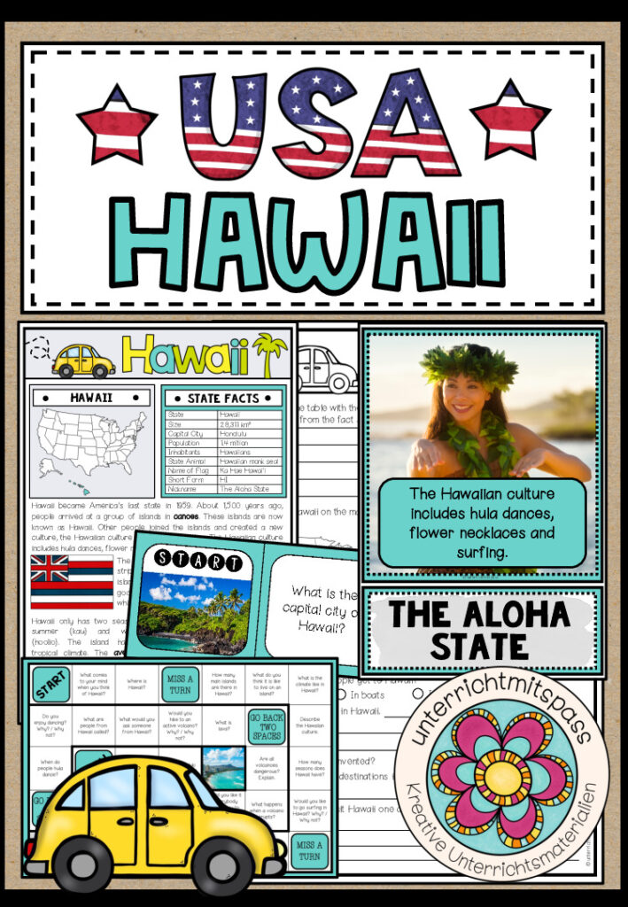 USA – Hawaii (Fact Sheets, Worksheets and Games)
