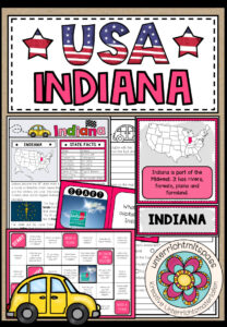 USA – Indiana (Fact Sheets, Worksheets and Games)