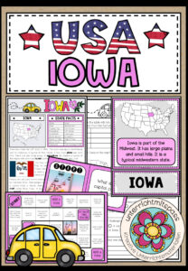 USA – Iowa (Fact Sheets, Worksheets and Games)