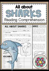 ALL ABOUT SHARKS – Reading Comprehension (2-fach differenziert + Conversation Strips)