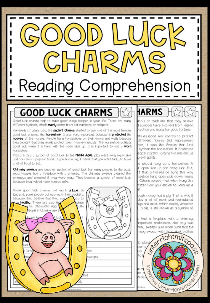 GOOD LUCK CHARMS – Reading Comprehension (2-fach differenziert + Conversation Strips)