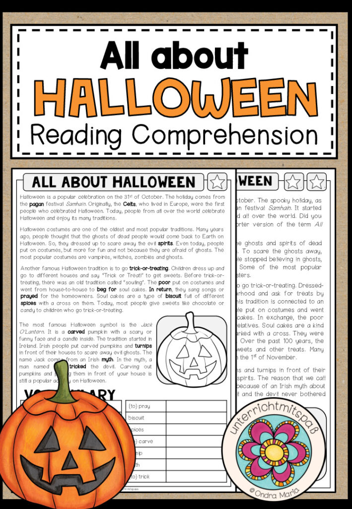 Halloween – Reading Comprehension (2-fach differenziert + Conversation Strips)