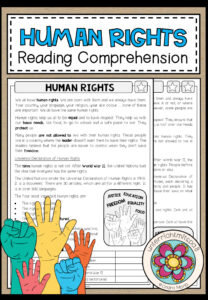 HUMAN RIGHTS – Reading Comprehension (2-fach differenziert + Conversation Strips)