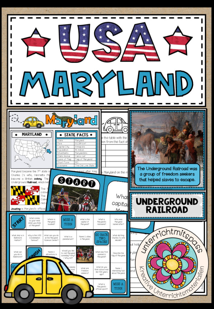 USA – Maryland (Fact Sheets, Worksheets and Games)