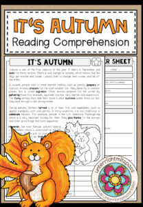 It’s Autumn – Reading Comprehension (2-fach differenziert + Conversation Strips)