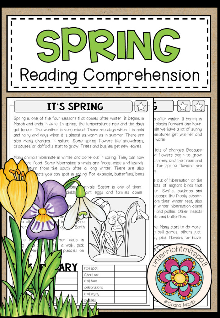It’s Spring! – Reading Comprehension (2-fach differenziert + Conversation Strips)