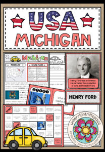 USA – Michigan (Fact Sheets, Worksheets and Games)