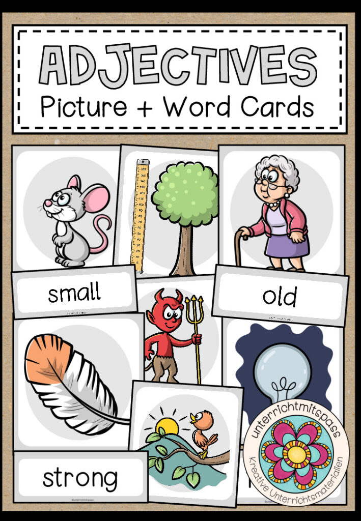 ADJECTIVES – Picture + Word Cards