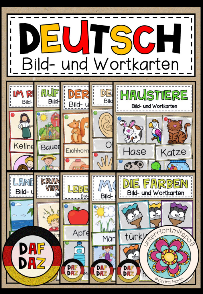 DEUTSCH (DAF/DAZ) – Bild- und Wortkarten – MEGA PAKET (wachsendes Paket)
