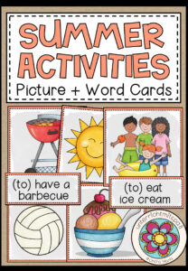 SUMMER ACTIVITIES – Picture + Word Cards