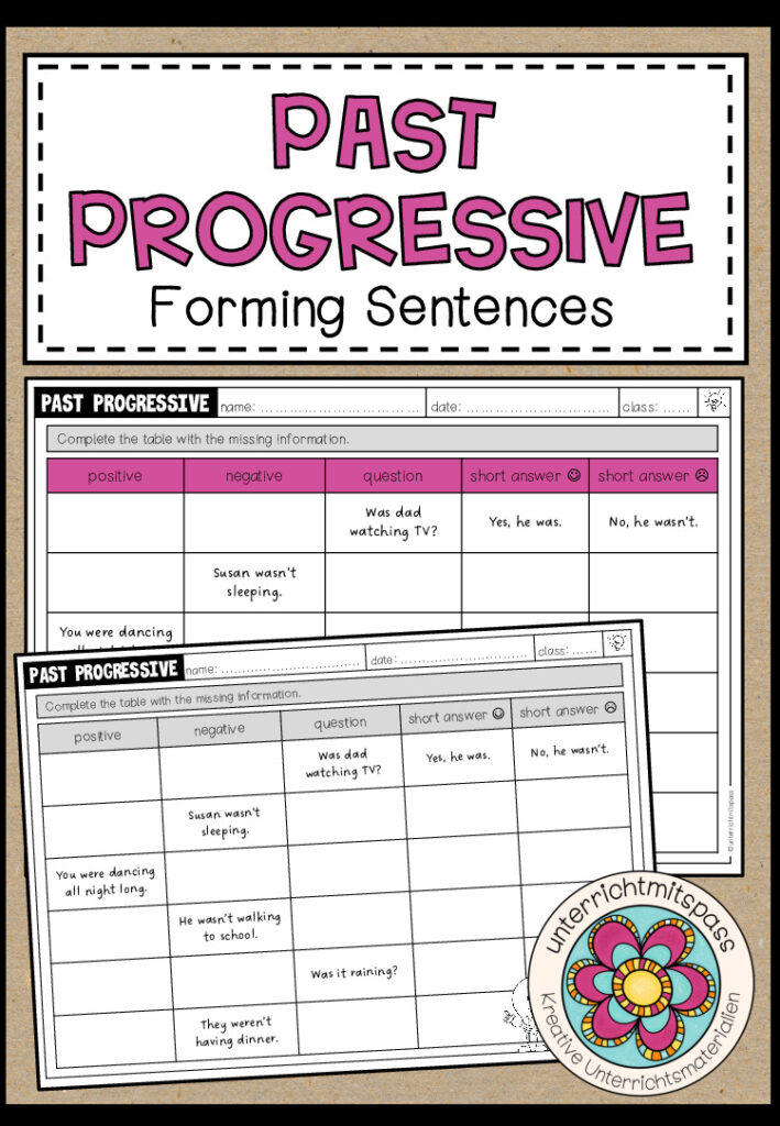 PAST PROGRESSIVE – Forming Sentences (Worksheet)