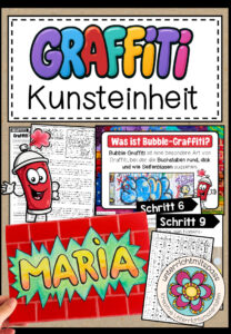 Graffiti Namensschilder – Kunstprojekt (fertig geplante Kunststunde)