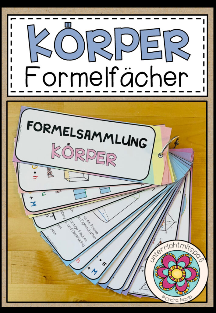 GEOMETRISCHE KÖRPER – Formelsammlung / Fächer