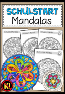 SCHULSTART – Mandalas (5 Malvorlagen)