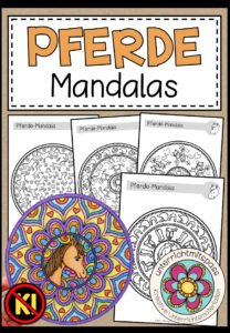 PFERDE – Mandalas (6 Malvorlagen)