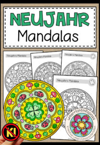 Neujahr – Mandalas (5 Malvorlagen)