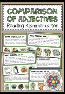 COMPARISON OF ADJECTIVES – Reading Klammerkarten
