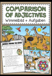 COMPARISON OF ADJECTIVES – Wimmelbild + Aufgaben