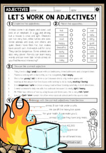 Let’s work on adjectives! (Worksheet)