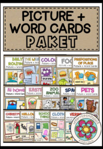 PICTURE + WORD CARDS (Englisch) MEGA PAKET – mehr als 70 Sets (wachsendes Paket)