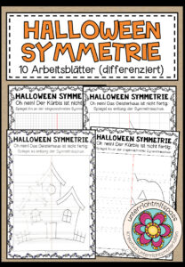 HALLOWEEN SYMMETRIE – 10 Arbeitsblätter (differenziert)