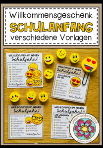 Willkommensgruß / Willkommensgeschenk für den Schulanfang – Smileys