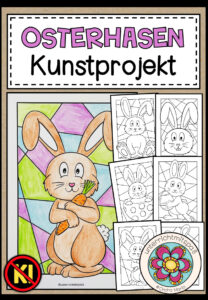 OSTERHASEN – Kunstprojekt (12 Malvorlagen)