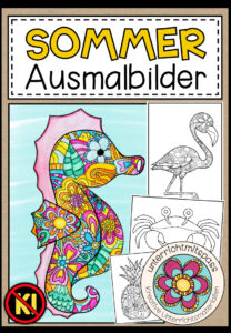 SOMMER – Ausmalbilder (17 Malvorlagen)