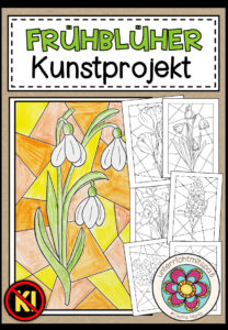 FRÜHBLÜHER – Kunstprojekt (12 Malvorlagen)