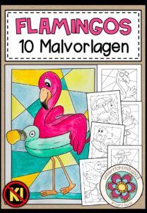 LUSTIGE FLAMINGOS – 10 Malvorlagen