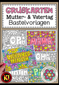 Ausmalbilder & Grußkarten für den Muttertag / Vatertag