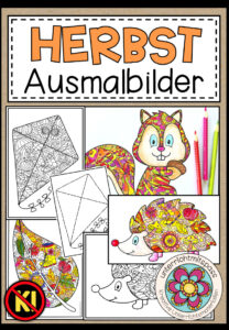 HERBST – Ausmalbilder (20 Motive als Malvorlagen)