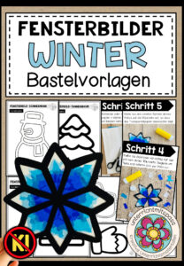 Winter – Fensterbilder (verschiedene Bastelvorlagen)