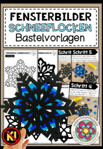 Schneeflocken – Fensterbilder (verschiedene Bastelvorlagen)