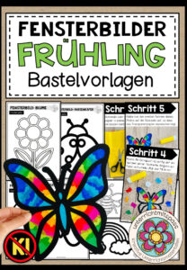 Frühling – Fensterbilder (verschiedene Bastelvorlagen)