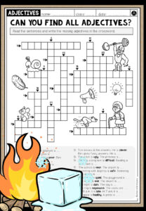 ADJECTIVES (Opposites) – Crossword (2-fach differenziert)